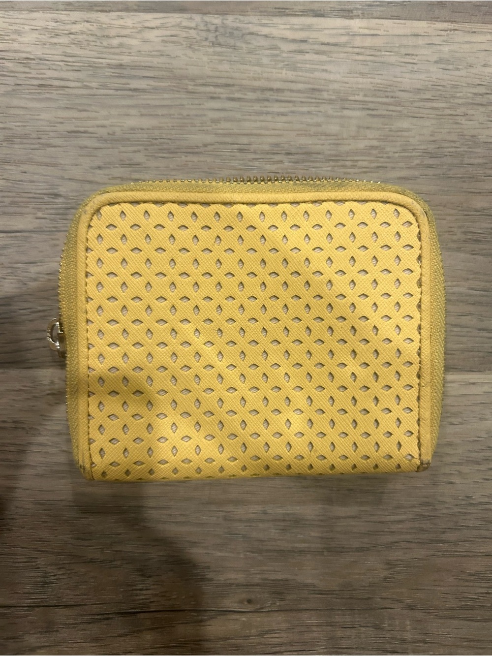 Victoria's Secret Yellow Perforated Zip Around Wallet with Snap Pocket - Picture 8 of 8